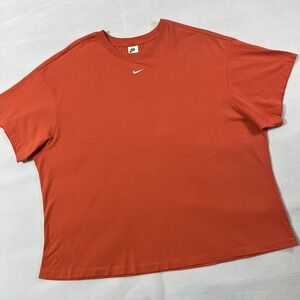 Nike Top Women 3X Orange Oversized Essentials T Shirt Short Sleeve‎